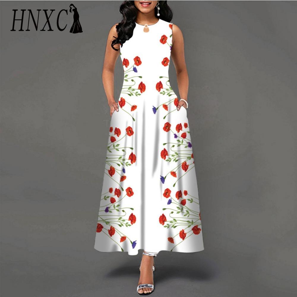 HNXC 48 barev Nové dámské volné vintage květinové volánové šaty Befree šaty Velká letní párty Tílka Elegantní maxi šaty