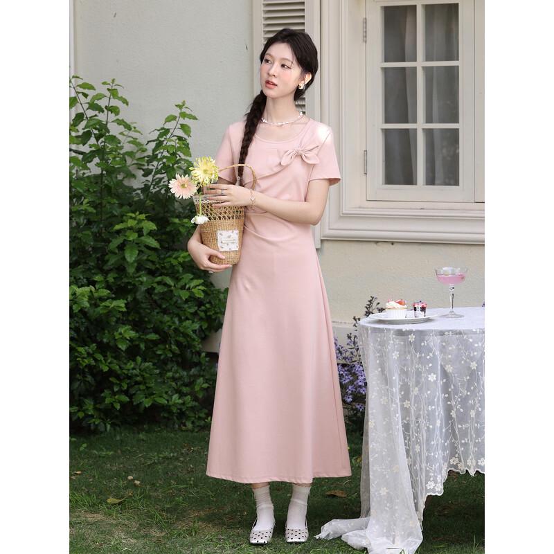 

Lunan Gentle Pink Short-Sleeve Dress S