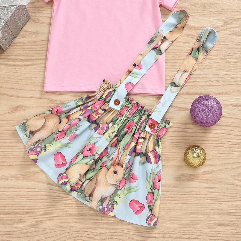 Dívčí králík s potiskem na velikonoční šaty s potiskem 2ks