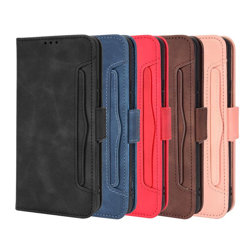 BLU J9L Leather Case: Multi-Card Slot Flip Protective Skin-Feel Cover