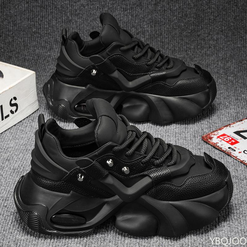 Trendy Men's Thick Soled Height Increasing Sports Shoes Breathable and Casual Men's Flat Sports Versatile Vulcanized Shoes