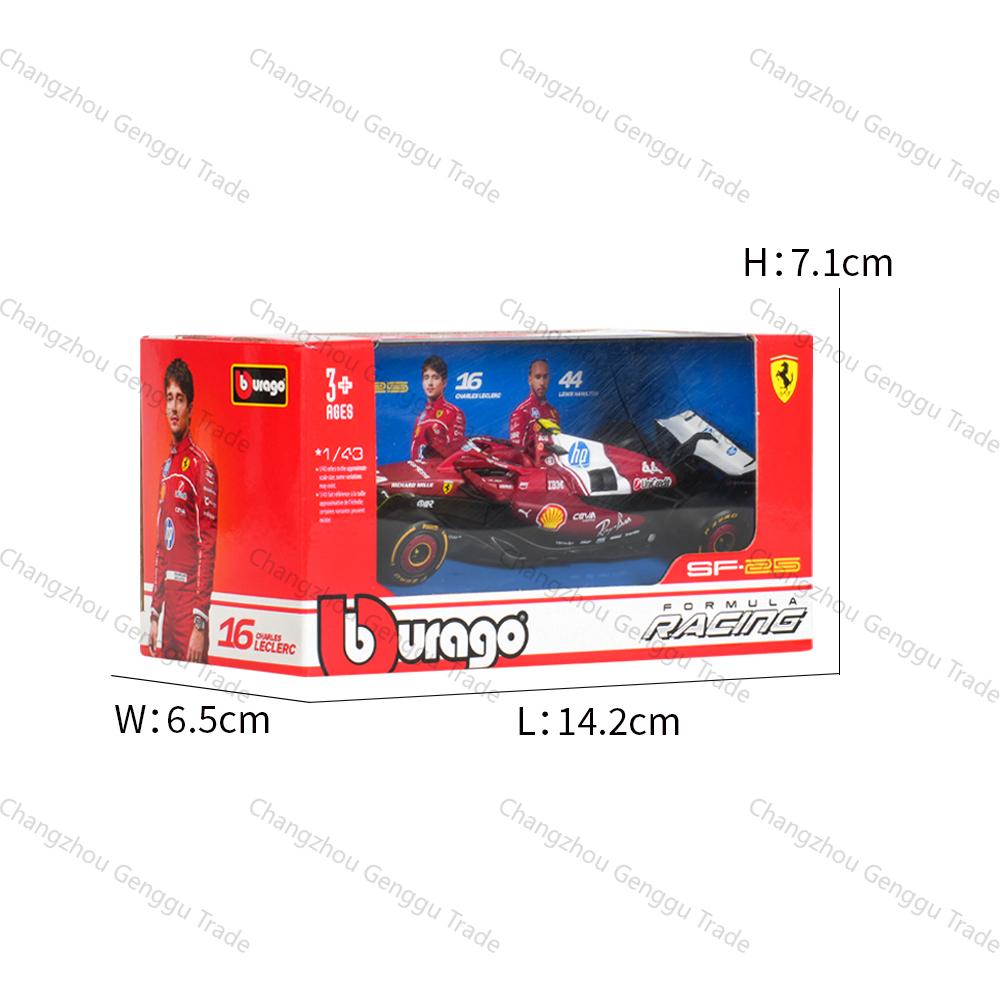 Bburago 1:43 2025 Ferrari SF25 #16 #55 F1 Závodní Formula Statická Simulace Slitina Diecast Model Auta