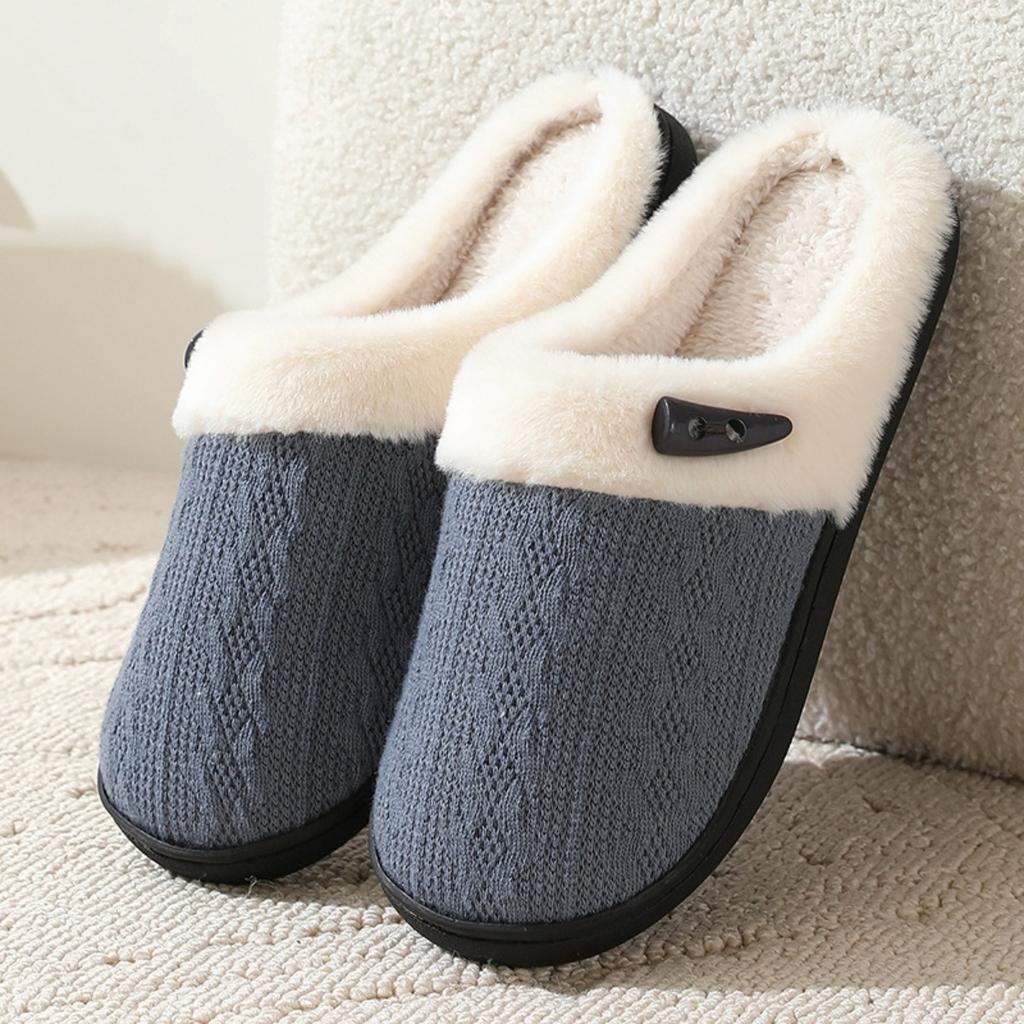 Button Slippers, Couple Slippers, Cotton Slippers, Casual Slippers, Home Slippers