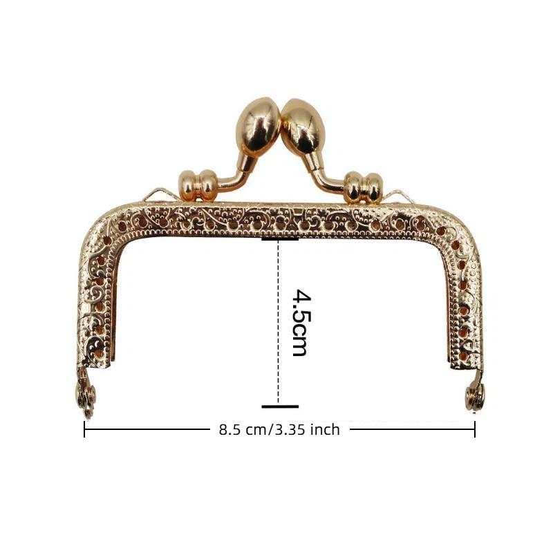 1 Stück 8,5-20 cm Metall Gold Geprägter Taschengriff Geldbörsenrahmen Kussverschluss für Damen-Handtasche Geldbörse DIY Handgefertigte Taschen Zubehör