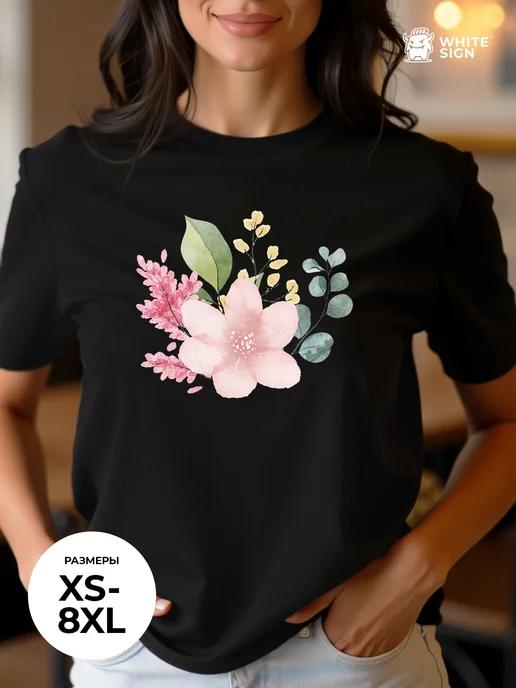 Flower Oversized Cotton T-Shirt 2XL
