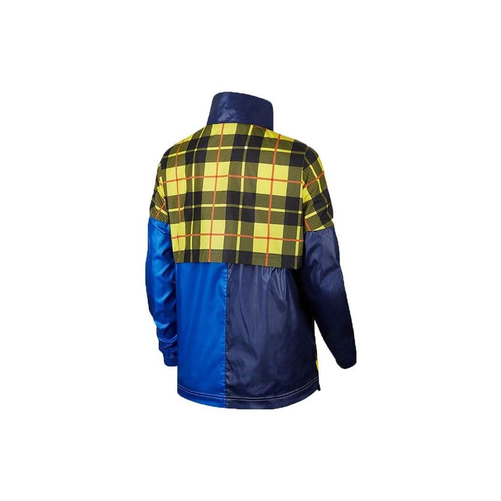 Nike Multicolor Patchwork Design Brand Logo Printed Stand Collar Jacket Women Jacket Blue BV4738-492