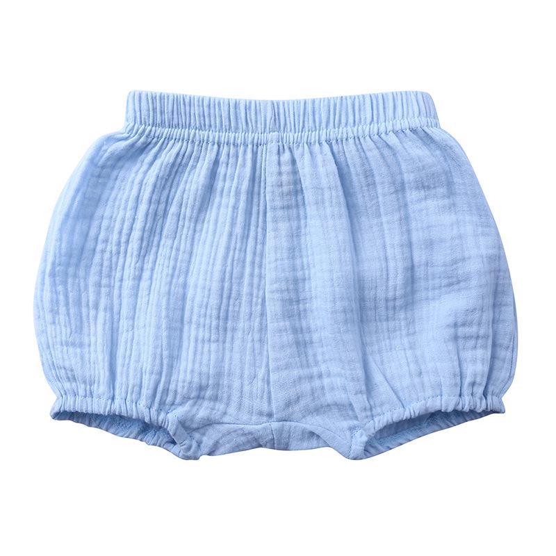 Children's Summer Cotton Linen Shorts - Infant To Mid-Size, Unisex Solid Color