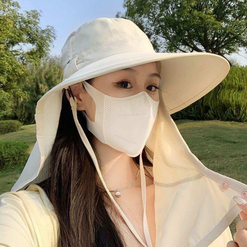 Breathable UV Protection Sunblock Hat All-Directional Sun Hat Outdoor Hiking Camping Visor Bucket Hat For Women Fisherman Hat