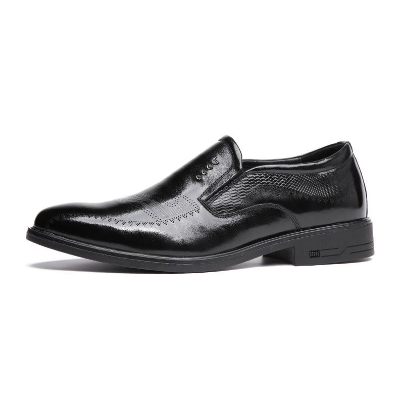 2025 new men's leather shoes office dress business gown men's shoes Wenzhou black leather single shoes wedding shoes