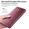 Smart Flip Case for Samsung Galaxy Z Fold 7 8 Fold7  Mirror Plating Plastic PU Leather Kickstand View Shockproof Phone Cover