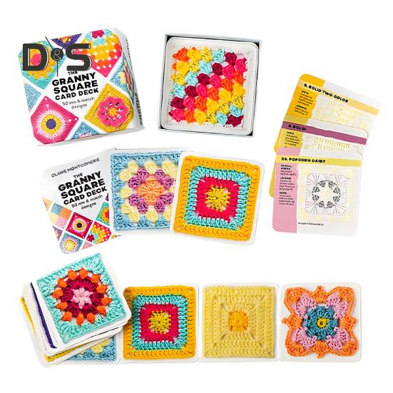 The Granny Square Card Deck 50 Mix Crochet Patterns Card Deck Crochet Blocks Clothes Accessories for Adults Beginner
