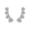 Niche Design Women's S925 Sterling Silver Zircon Hoop Earrings - Christmas Edition