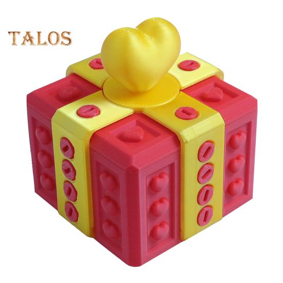 

Подарочная коробка на День святого Валентина Раздражающая подарочная коробка с винтами 3D-печатная головоломка-игрушка для розыгрыша Раздражающая подарочная коробка в виде сердца для любимых Square золотистый/красный