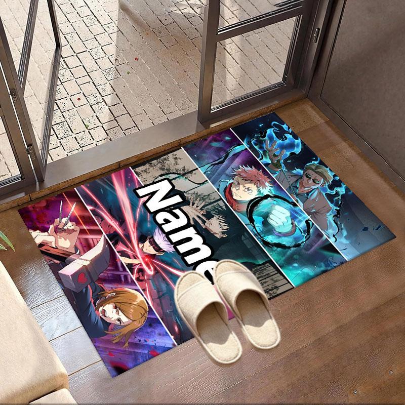 Custom Name Personalized Jujutsu Kaisen Print Carpet, Versatile Home Decor Rug, for Playroom, Apartment, Balcony, Entryway, Hallway Gift