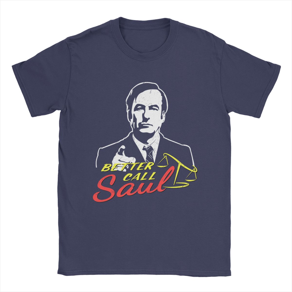 Comfortable season Vintage Better Call Saul T-shirt voor Heren Crewneck 100% Katoen T-shirts Korte Mouw Tees Party Kleding XXXXXL marineblauwe kleur