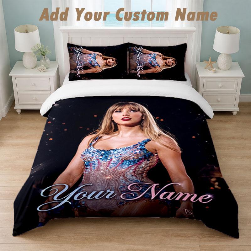 Bedding Set 1 Duvet Cover 2 Pillowcases Taylor Swift Print Soft Bed Linen Bedroom Decor