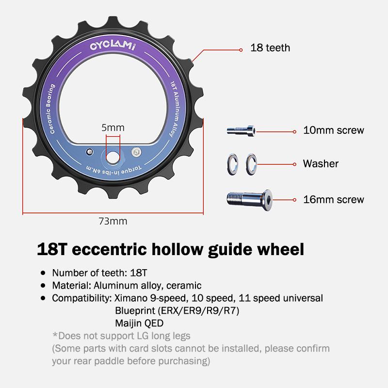 For R8000 R7000 Road Bike L-TWOO ERX ER9 R9 R7 18T Hollow Pulley Wheel Rear Derailleur Ceramic Bearing GuideDesert Bling