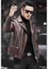Spring and Autumn New Leather Jacket Locomotive Leather Jacket Men's Slim Fit Handsome Youth Men's Jacket Trend
