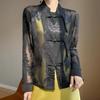 Chinesischer Stil High-End Langarm Cheongsam Kragen Hemd Damen Nationaler Stil Retro Westlich Kurz Oberteil Sonnenschutzjacke
