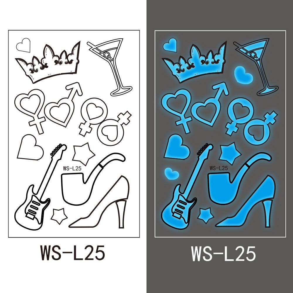 Blue Luminous Tattoo Stickers for Nightclub and Music Festival Parties