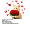 Valentine's Day Cat Window Cat Holding Double-Sided PVC Stickers Rose Bouquet Clings Cute Large Glass Decals