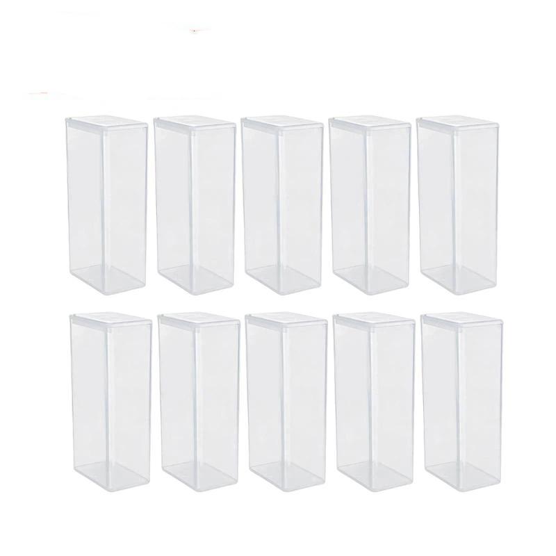 Mini Clear Plastic Storage Box 1/10 Pack Stackable Rectangular Organizer for Jewelry Beads Cosmetic Sample Storage