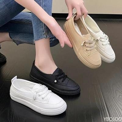 Women Outdoor Non Slip Shoes Fashion Walking Trainers Leather Lace-Up Breathable Flat Trendy Casual Sneakers De Mujer Zapatos