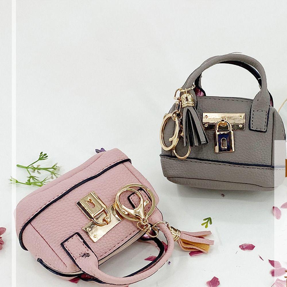 Creative With KeyChain Key Bag Simple PU Leather Mini Storage Pouch Multifunction Gift Coin Purse Wallet