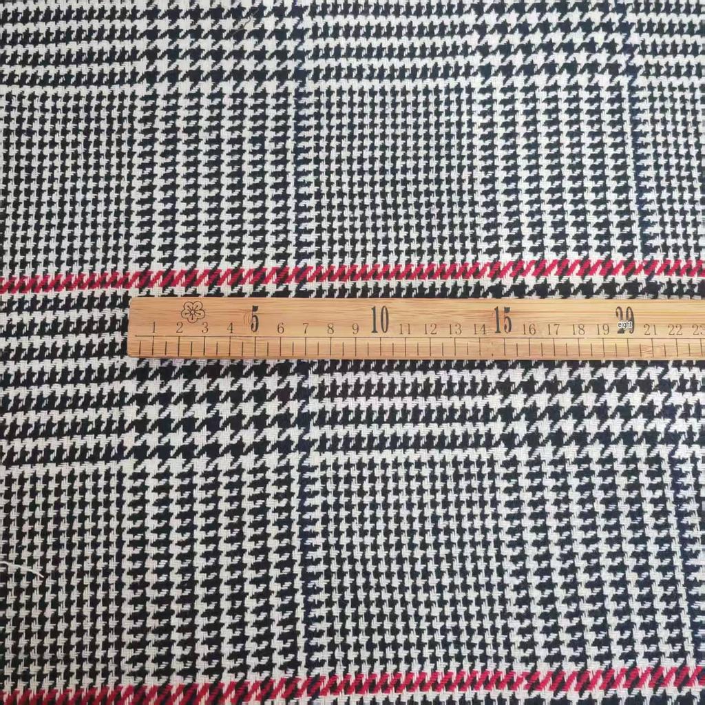 Autumn/Winter Houndstooth Woolen Coat, Suit, Shoes, Hats & Bags in Coarse Wool Plaid Fabric