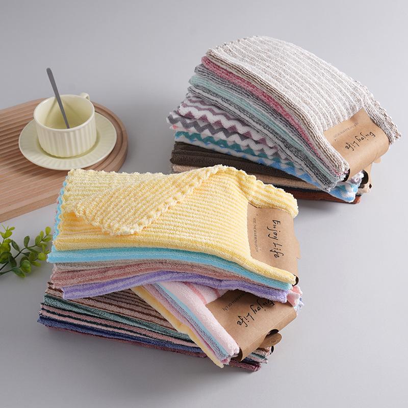 All Cotton Kitchen Cleaning Cloth Set 5PCS Super Absorbent Dish Towels for Restaurant Use Durable Material
