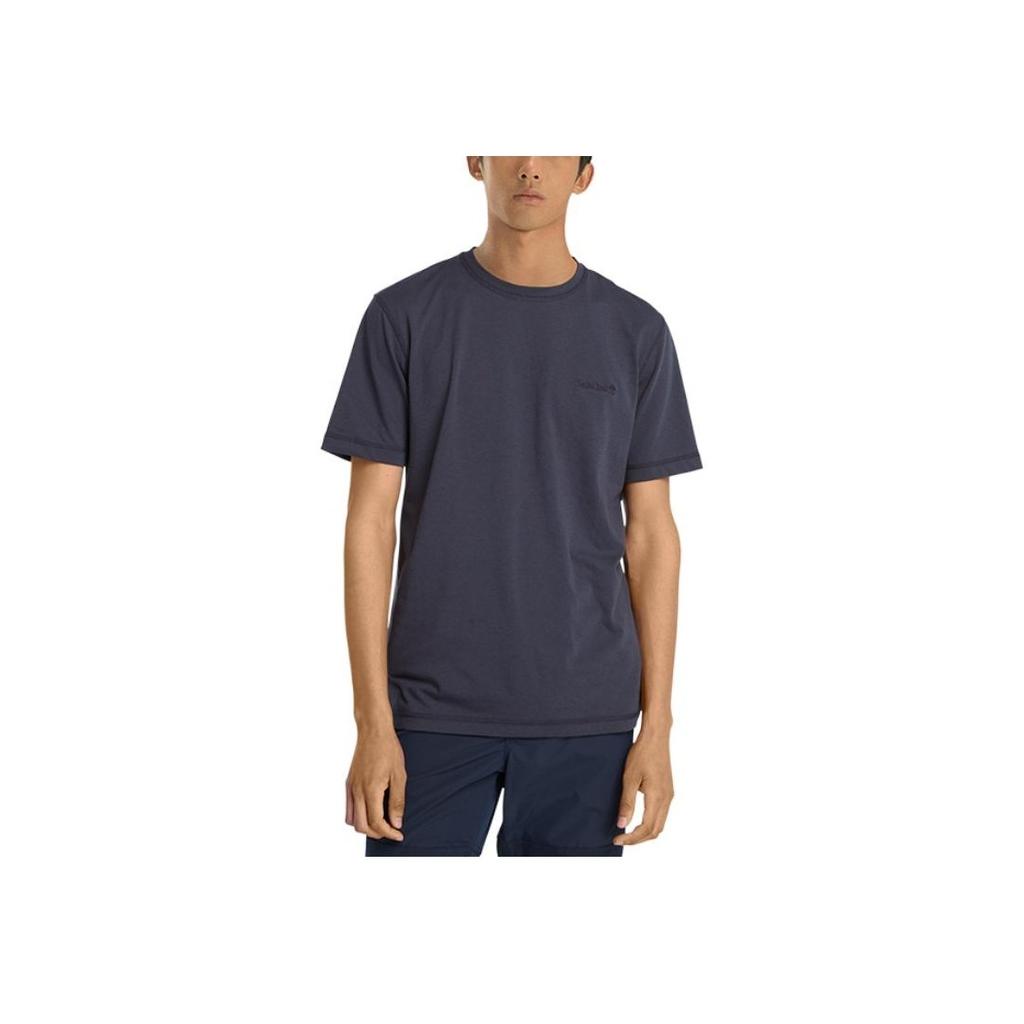Timberland Solid Color Moisture Wicking Casual Breathable Crew Neck Short Sleeve T-Shirt Men Tops Deep-Sapphire-Blue A2NYH-433