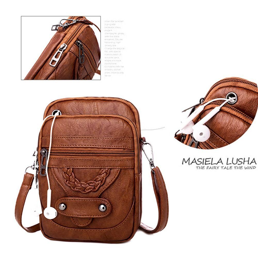 Multi-Functional Soft PU Leather Small Shoulder Bag for Women Vintage Crossbody Bag Cash Purse Cell Phone Bag