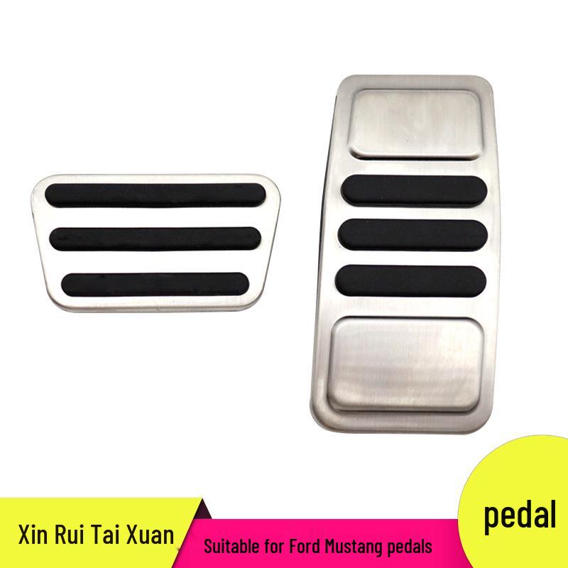 

Mustang Non-Slip Throttle & Brake Pedal Covers Aluminum Alloy + Hard Rubber