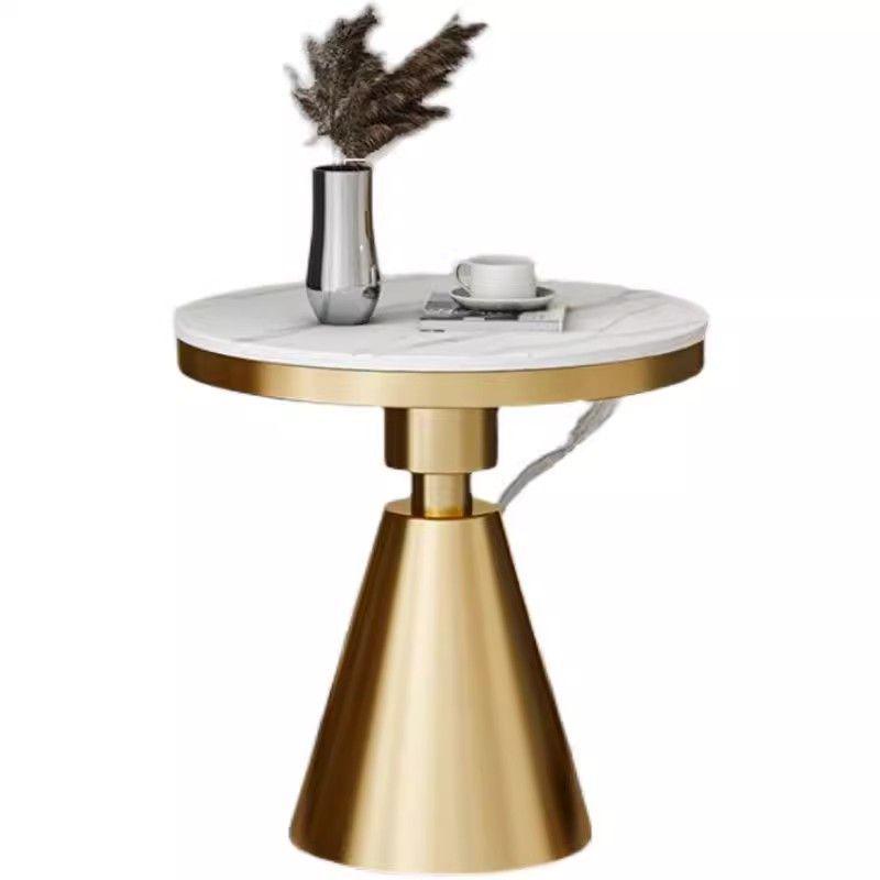 Minimalist Luxury Round Side Table for Living Room or Bedroom Bedside and Coffee Use