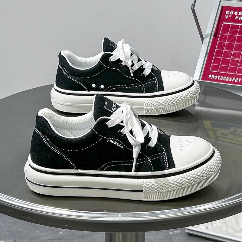 Canvas shoes 2025 summer new fashion trend versatile personality flat baseplate shoes youth school style casual shoes