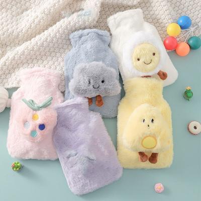 500ML Reusable Cartoon Plush Keep Warm Hot Water Bag Warm Water Bottle Hand Warmer Water Injection