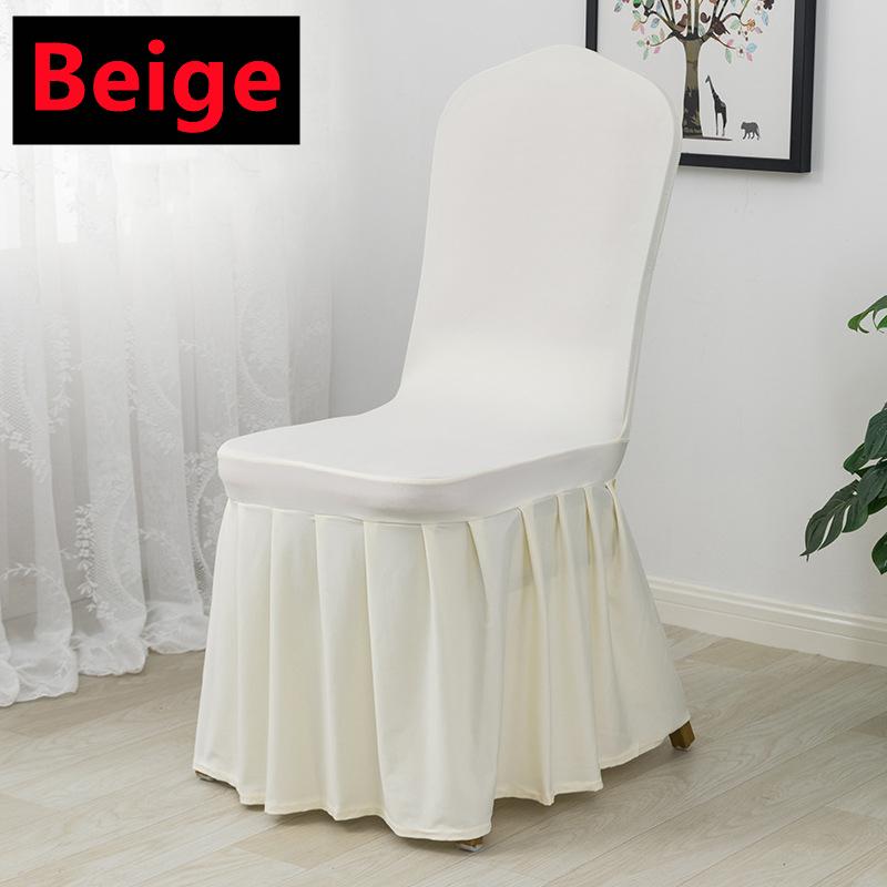 New 6-1PC Wedding Chair Cover Party Decoration Spandex With Skirt Pleated Use Elastic Stretch Dining Birthday Hotel Banquet Gift