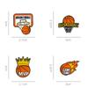 1pc Creative Basketball Enamel Brooch Flame Game Time MVP Crown Basketball Sport Metal Badge Punk Clothing Lapel Pins Jewelry
