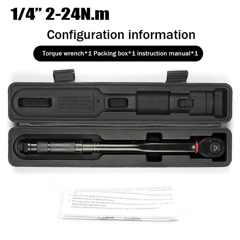 

2-24N.m Torque Wrench 1/4“ Precise Reversible Ratchet Torques Key Professional Bicycle Motorcycle Car Automotive Tool