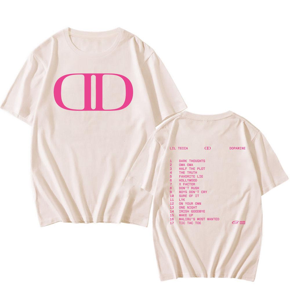 Lil Tecca DOPAMINE Camiseta del Álbum Impresión Gráfica de Rapper Camisetas de Moda Camiseta de Algodón de Manga Corta Unisex Streetwear Hip Hop Camisetas para Hombre