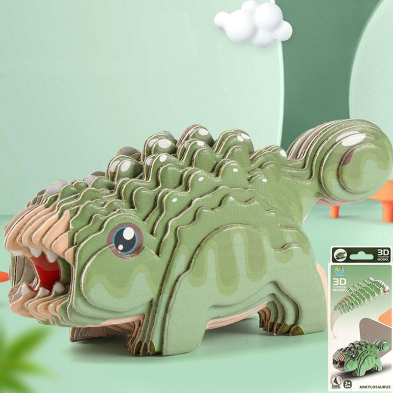 Dinosaur Paper Threedimensional Kids Intelligence Assembling Develop Puzzle