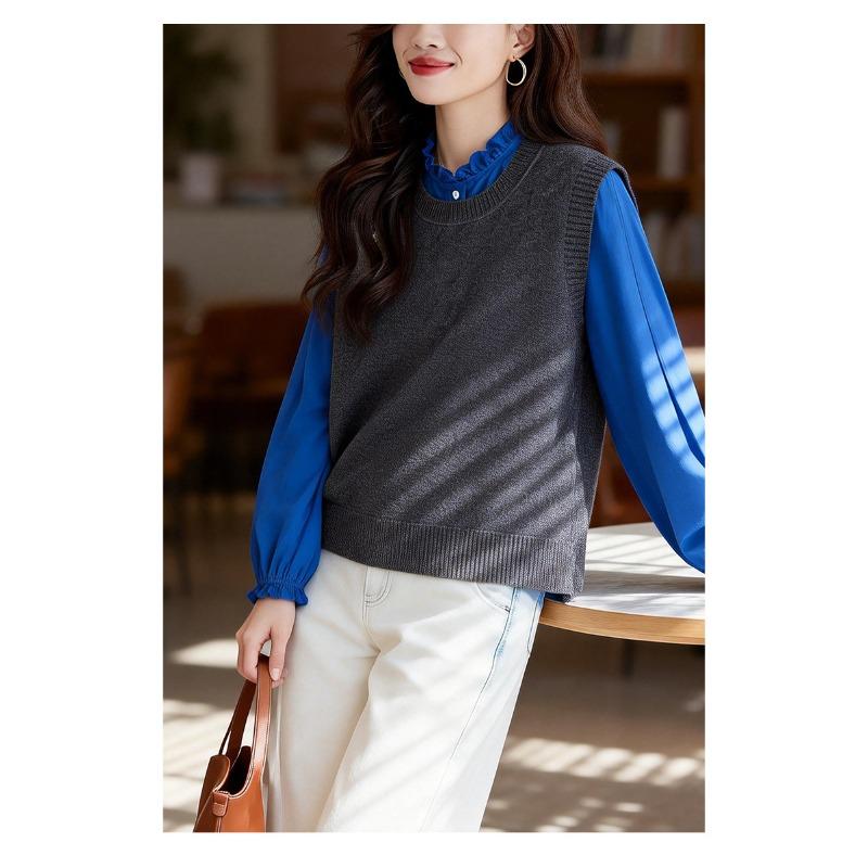 Fungus Collar White Shirt Women's Long-sleeved Spring Clothes New Loose Casual Inner Top Women's Pure Cotton Shirt