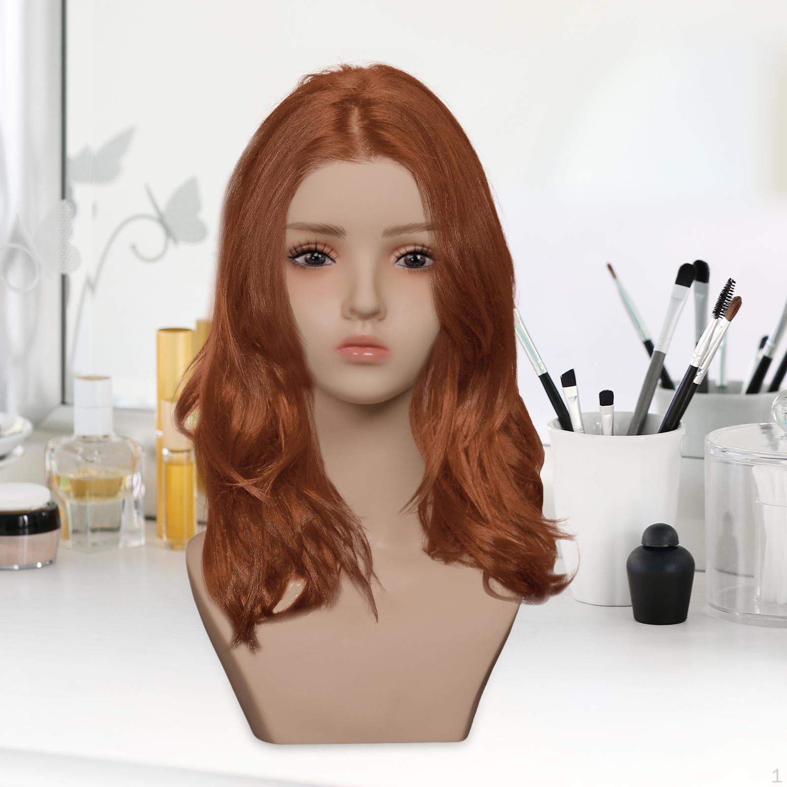 

Elegant Mannequin Head Wig Stand with Sturdy Base And Shoulder Support for Styling Accessories Style D