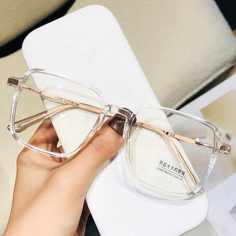 2055 Korean Glasses Frame Men'S And Women'S Square Frame Anti-Blue Light Finished Myopia Frame Ultra-Light Matching Degree Glasses