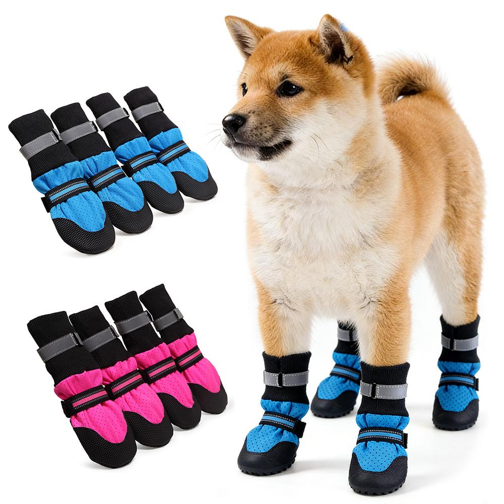 Summer Big Dog Boots for Medium Large Dogs Mesh Breathable Pet Shoes Shiba Inu Greyhound Mascotas Supplies Resistant Rubber Sole