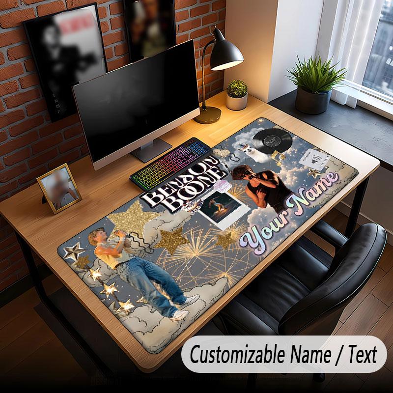 Custom Name Extended Mouse Pad,Benson Boone Gaming Desk Mat For Home Office Desktop Decor