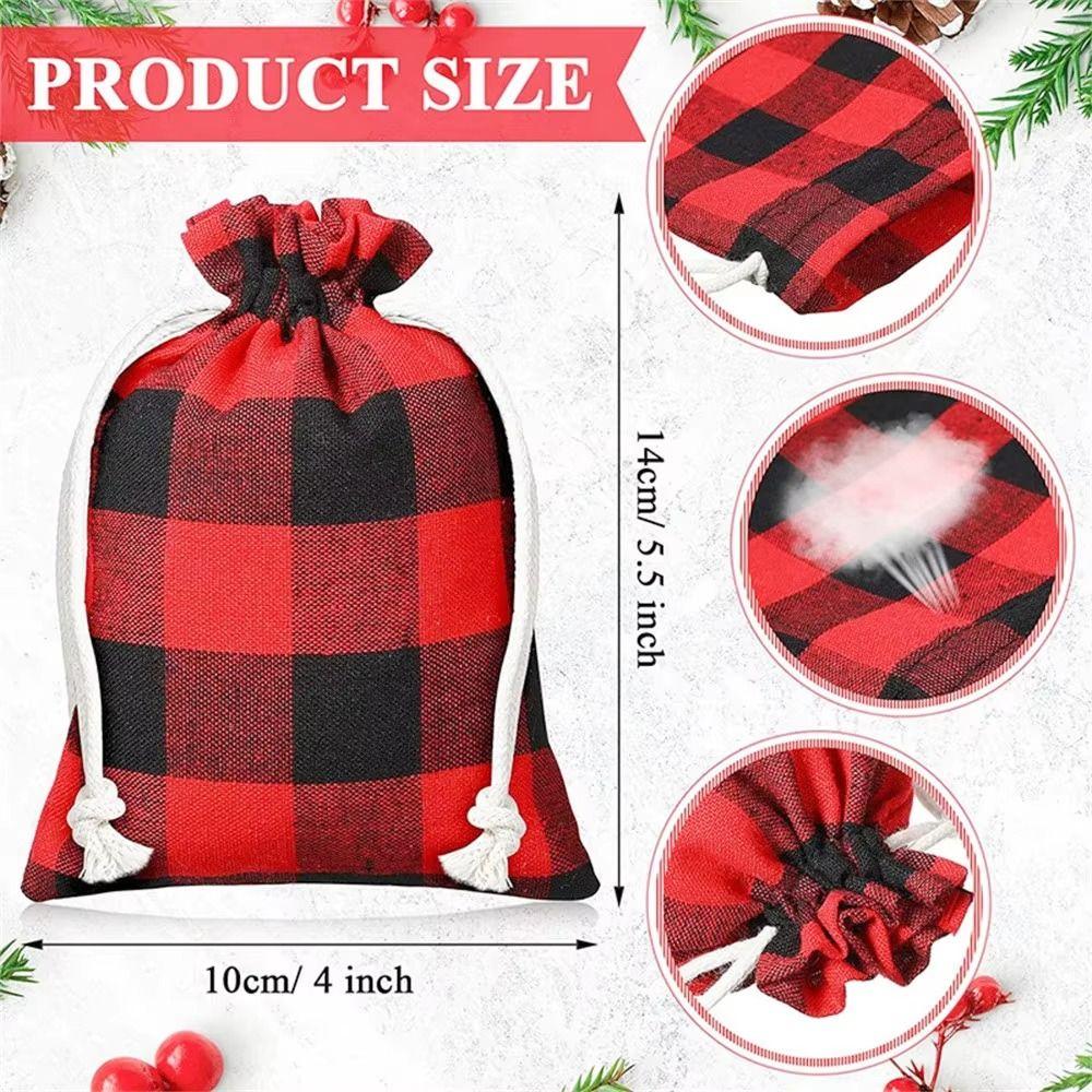 10pcs/lot Cotton Christmas Gift Drawstring Bags Burlap Gift Bag Cosmetic Wedding Candy Gift