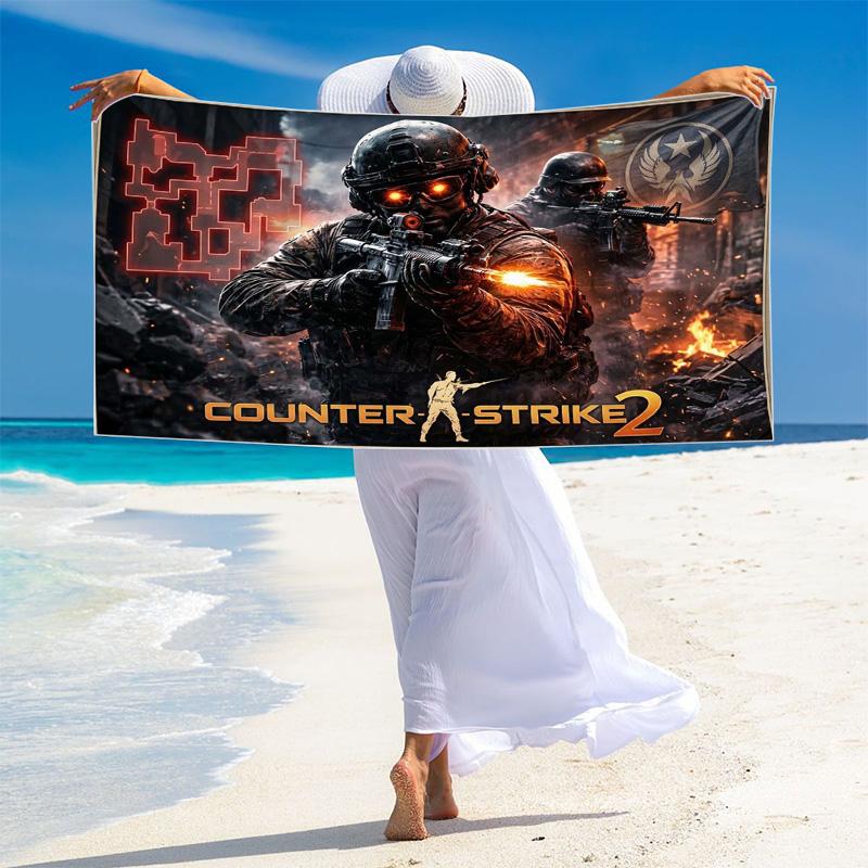 csgo Print Beach Towel, Large Soft Quick Dry Towel for Beach Camping Swimming