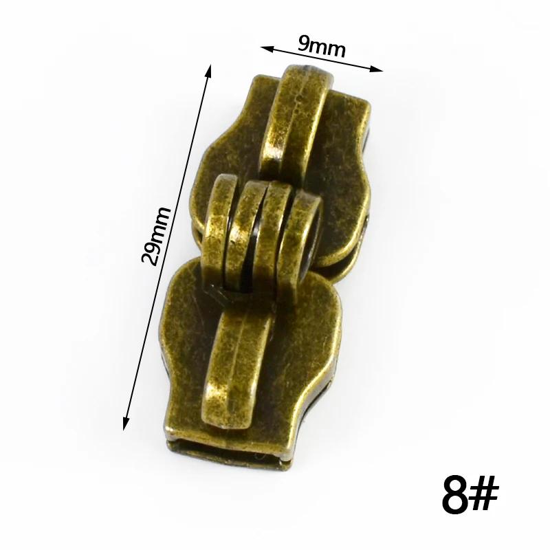 2/5/10Pairs 5# 8# 10# Lockable Nylon Zipper Sliders Double Hole Safety Zip Lock for Luggage Zips Puller Closure Repair Accessory