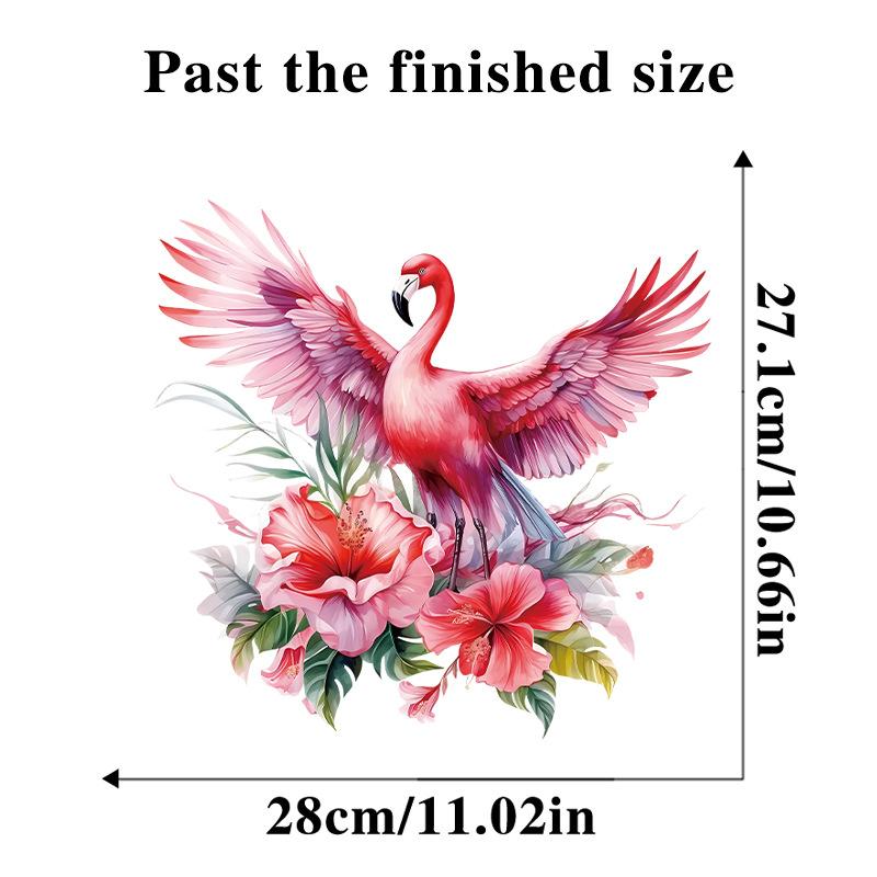 Pink Flower Flamingo Toilet Sticker Bathroom Ceramic Tile Corridor Entrance Background Decoration Wall Sticker